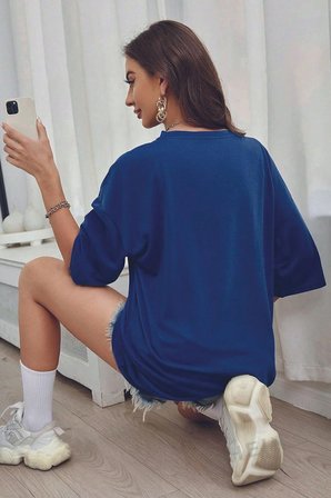 Unisex Orchid Baskılı Oversize Tshirt