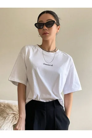 Unisex Classical Baskılı Oversize Tshirt