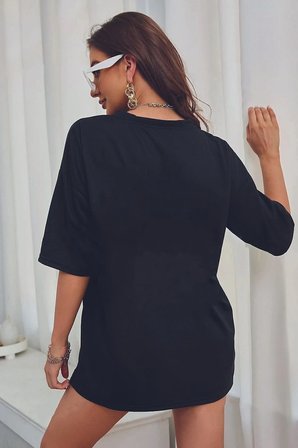 Unisex Present Baskılı Oversize Tshirt