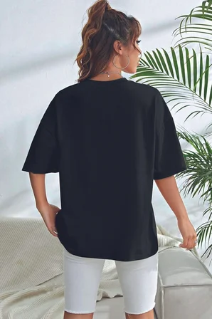 Unisex Flowers Baskılı Oversize Tshirt