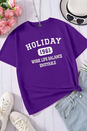 Unisex Holiday Baskılı Tasarım Tshirt