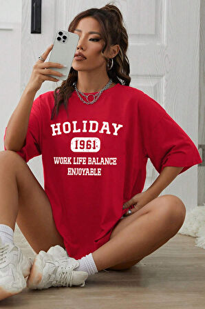 Unisex Holiday Baskılı Tasarım Tshirt