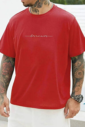 Erkek Dreamer Baskılı Oversize Tshirt