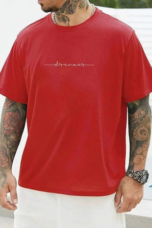 Erkek Dreamer Baskılı Oversize Tshirt