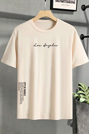 Erkek Los Angles Baskılı Oversize Tshirt