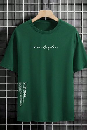 Erkek Los Angles Baskılı Oversize Tshirt