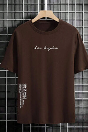 Uyguntarz Erkek Los Angles Baskılı Oversize Tshirt