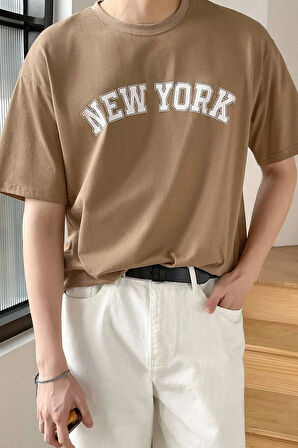 Uyguntarz Erkek New York Baskılı Oversize Tshirt