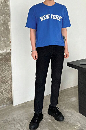 Uyguntarz Erkek New York Baskılı Oversize Tshirt