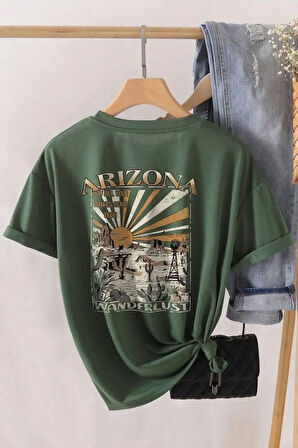 Uyguntarz Unisex Sırt Baskılı Arizona Oversize Tshirt