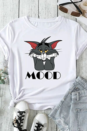 Unisex Mood Baskılı Oversize Tshirt