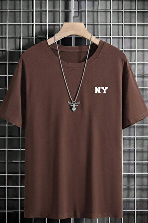 Erkek Ny Baskılı Oversize Tshirt