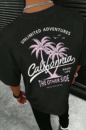 Erkek California Baskılı Oversize Tshirt
