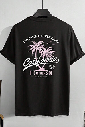Erkek California Baskılı Oversize Tshirt