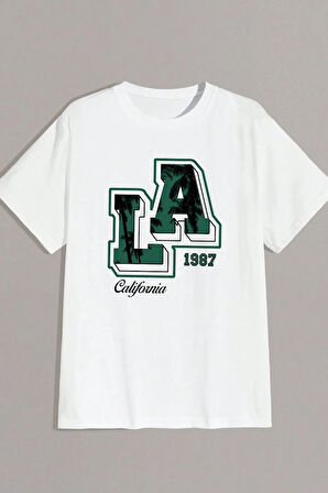 Uyguntarz Erkek La California 1987 Baskılı Oversize Tshirt