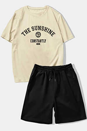 Unisex Sunshine Baskılı Şort Takım