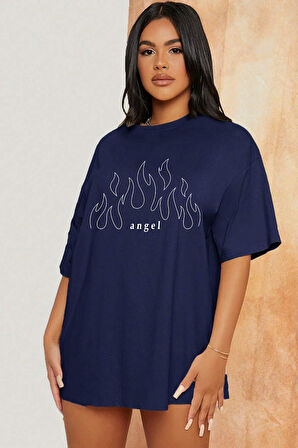 Green Angel Baskılı T-shirt