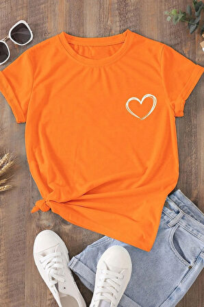 Unisex Hearts Baskılı Tasarım Tshirt