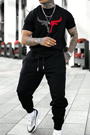 Uyguntarz Unisex Boğa Baskılı Eşofman Takımı