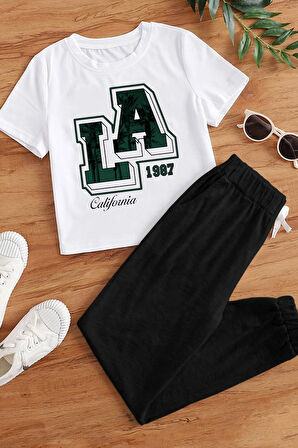 Uyguntarz Çocuk Los Angles Baskılı Alt - Üst Eşofman Takımı