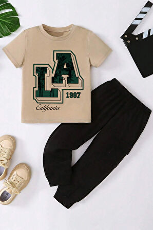 Uyguntarz Çocuk Los Angles Baskılı Alt - Üst Eşofman Takımı