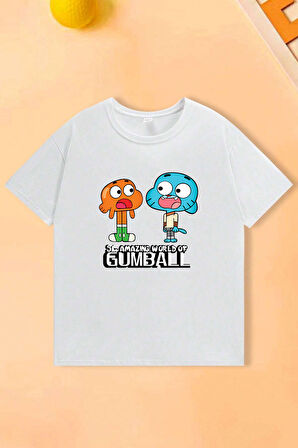 Çocuk Gumball Baskılı Pamuklu Tshirt