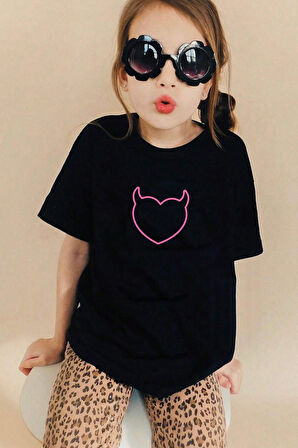 Uyguntarz Çocuk Kalp Baskılı Pamuklu Tshirt