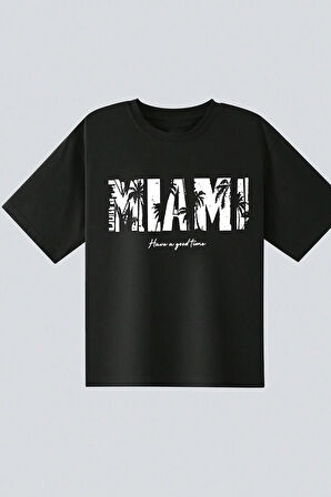 Uyguntarz Çocuk Miami Baskılı Pamuklu Tshirt