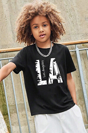 Uyguntarz Çocuk Los Angles Baskılı Pamuklu Tshirt