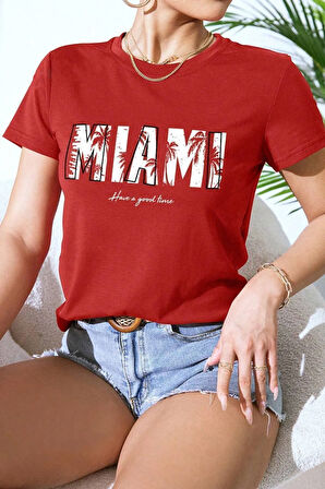 Uyguntarz Unisex Miami Baskılı Oversize Tshirt