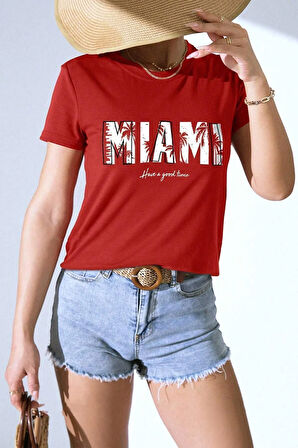 Uyguntarz Unisex Miami Baskılı Oversize Tshirt