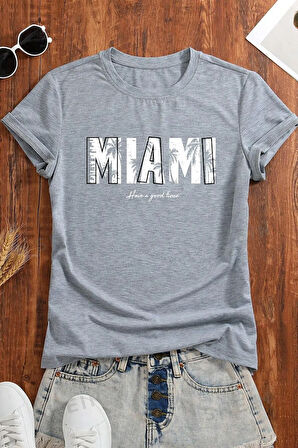 Unisex Miami Baskılı Oversize Tshirt