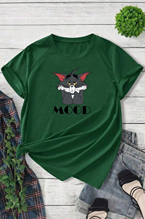 Unisex Mood Baskılı Oversize Tshirt