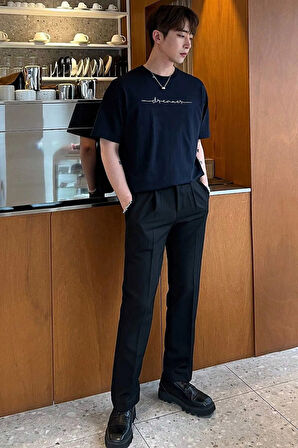 Uyguntarz Erkek Dreamer Baskılı Oversize Tshirt