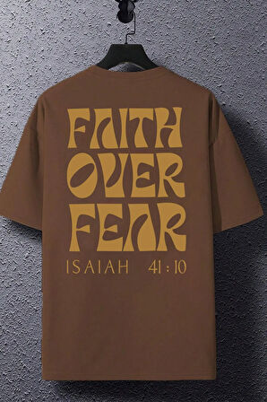 Erkek Fear Baskılı Oversize Tshirt