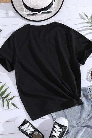 Çocuk Cartoon Face Pamuklu Tshirt