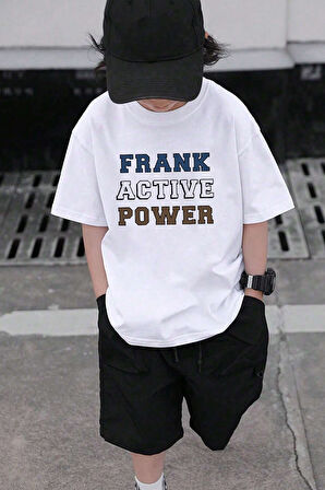 Uyguntarz Çocuk Frank Active Power Baskılı Pamuklu Tshirt