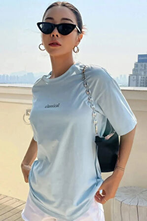 Unisex Classical Baskılı Oversize Tshirt