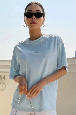 Unisex Classical Baskılı Oversize Tshirt