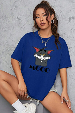 Unisex Mood Baskılı Oversize Tshirt