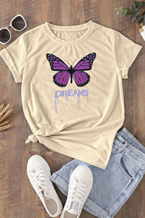 Unisex Dream Butterfly Tasarım Tshirt