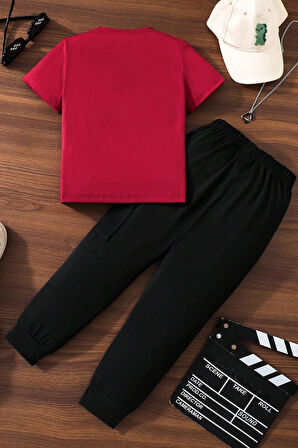 Uyguntarz Çocuk Yaramaz Kedi Baskılı Alt - Üst Eşofman Takımı