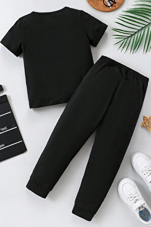 Uyguntarz Çocuk Yaramaz Kedi Baskılı Alt - Üst Eşofman Takımı