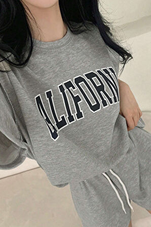 Uyguntarz Unisex California Detay Baskılı Şort Takım
