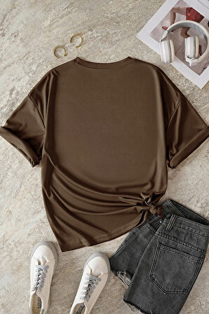 Uyguntarz Unisex Kedi Baskılı Oversize Tshirt