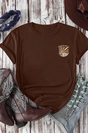 Unisex Sırt Baskılı Arizona Oversize Tshirt
