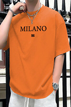 Erkek Milano Baskılı Oversize Tshirt