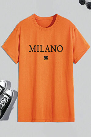Erkek Milano Baskılı Oversize Tshirt