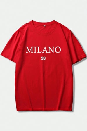 Erkek Milano Baskılı Oversize Tshirt