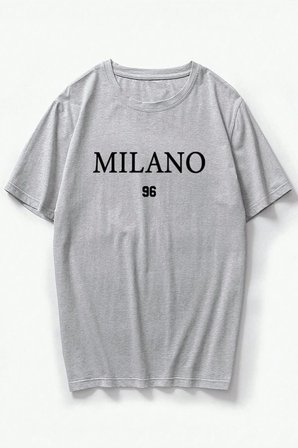 Erkek Milano Baskılı Oversize Tshirt